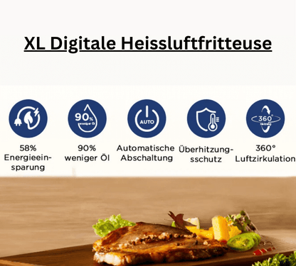 XL Heißluftfritteuse mit LED-Touchscreen - Hole Dir Dein Kochpilot für gesündere Rezepte