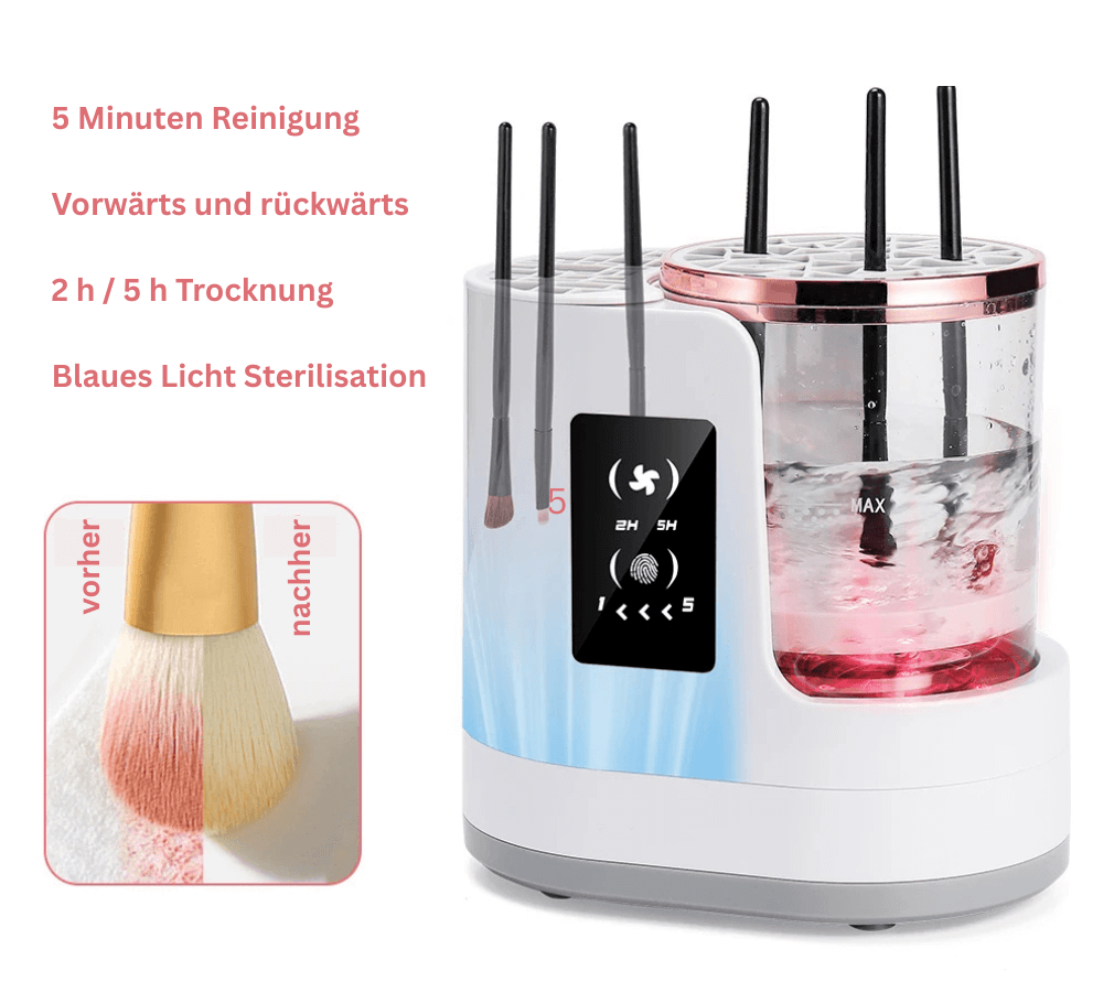 Hocheffizienter elektrischer 3-in-1 Make-up Pinselreiniger