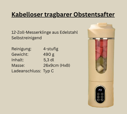Tragbarer elektrischer Obstmixer - mit Energie in den Tag starten