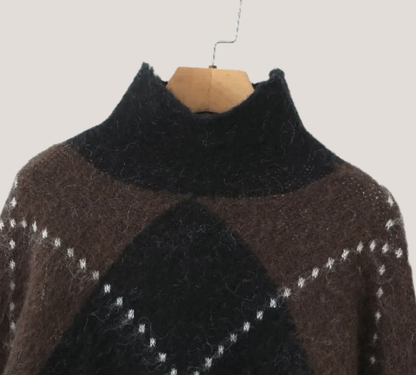 Mini Rock & Pullover mit Rautenmuster - im weichen Strick zum wohlfühlen