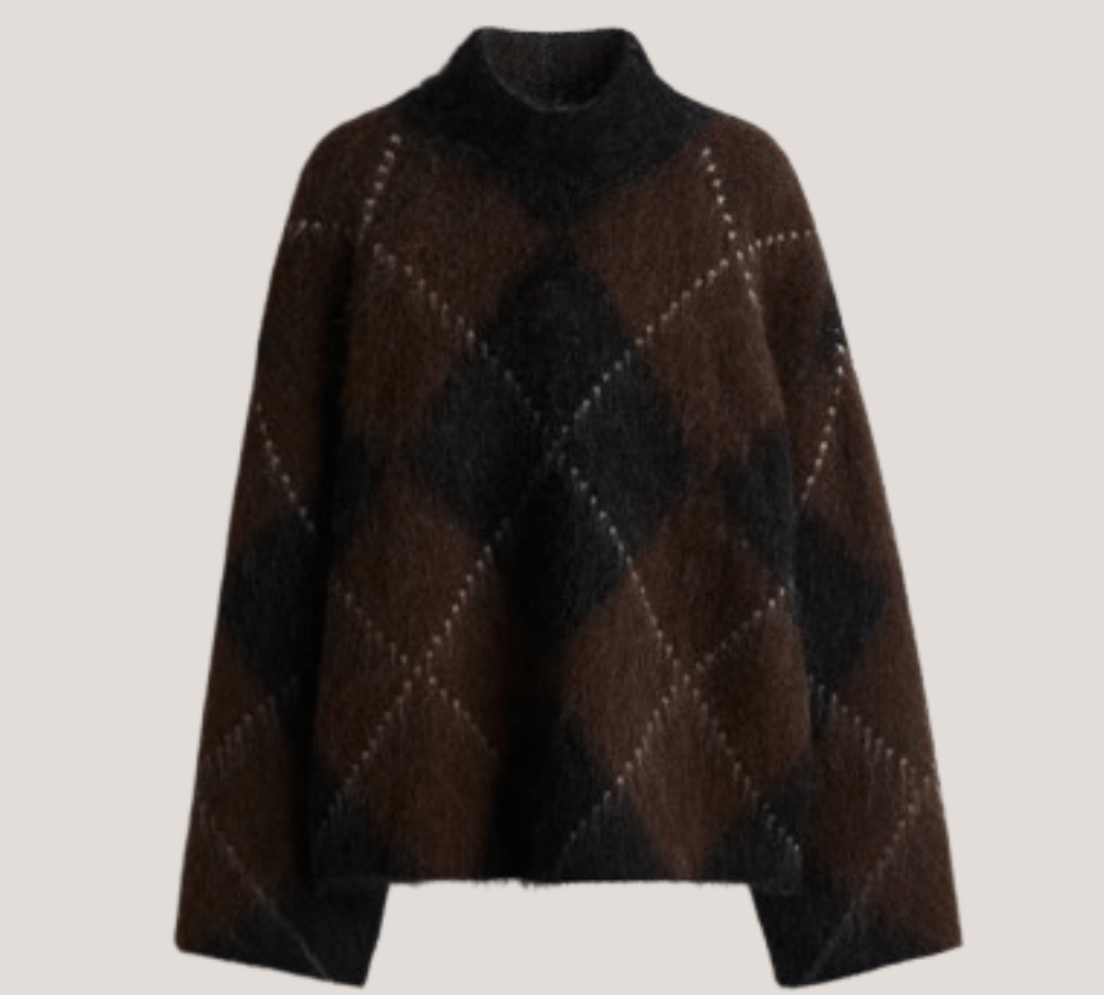 Mini Rock & Pullover mit Rautenmuster - im weichen Strick zum wohlfühlen