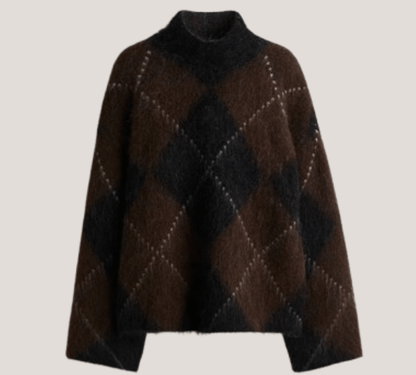 Mini Rock & Pullover mit Rautenmuster - im weichen Strick zum wohlfühlen