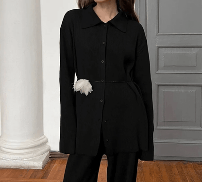 Zweiteiliges weiches Strick-Set - Eleganz in Deiner wärmsten Form